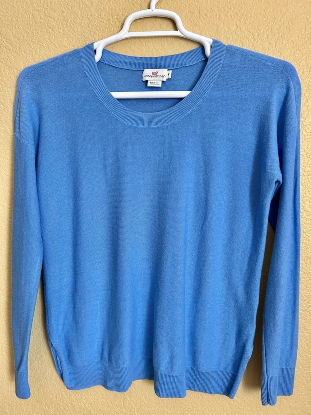 Vineyard Vines Cotton Lightweight Blue Crewneck Sweater